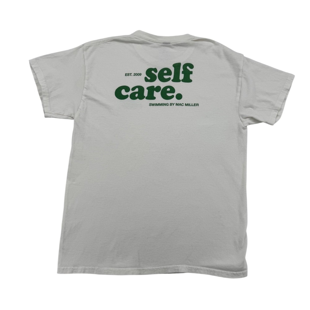 Mac Miller Self Care T-Shirt Mens Medium White Excellent Swimming Graphic Tee